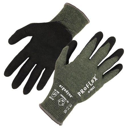 Ergodyne ANSI A4 Nitrile Coated CR Gloves, Green, Size XXL, PR 7042